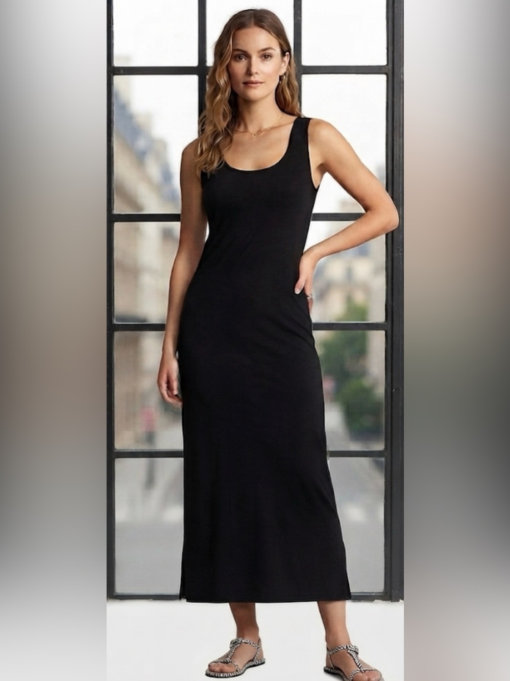 Ashley& Sage Sleeveless Ribbed Dress